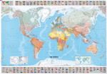 Planisfero 023-carta del mondo politica con bandiere cm 100x144